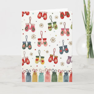 Watercolor Kerstkaart met Gezellige Sfeer Kaart
