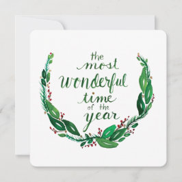 Watercolor Kerstkaart - Vierkant