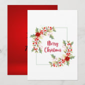 Watercolor Kerstkrans Feestdagenkaart (Voorkant / Achterkant)