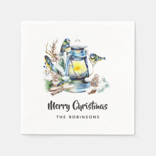 Watercolor Kerstlantaarn Feest Servet