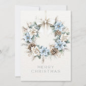 Watercolor Kerstmis Dennenkegel Krans Feestdagenkaart (Voorkant)