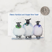 Watercolor Kerstmis en Nieuwjaar Notitiekaart  Notitiekaartje (Voorkant / Achterkant in situ)