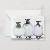 Watercolor Kerstmis en Nieuwjaar Notitiekaart  Notitiekaartje (Voorkant)