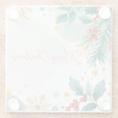 Watercolor Kerstmis Glas Onderzetter – Elegant Glazen Onderzetter (Achterkant)