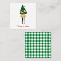 Watercolor Kerstmode Meisje Cadeaubijlage