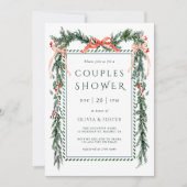 Watercolor Kerstslinger Koppels Bruiloftsshower Kaart (Voorkant)