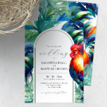 Watercolor Key West Florida Wedding Invitations<br><div class="desc">Invitation tes invités à célébrer ta journée spéciale avec nos invitations de mariage inspirées de Key West! Chaque invitation est ornée d'un charmant coq aquarelle, éclatant de rouge et de bleu vif, encadrée par une bordure luxuriante de palmiers et de feuilles dans des tons apaisants de bleu et de vert....</div>
