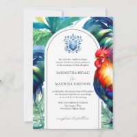 Watercolor Key West Formal Wedding Invitations