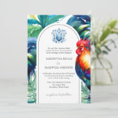 Watercolor Key West Formele Trouw Uitnodigingen (Staand voorkant)