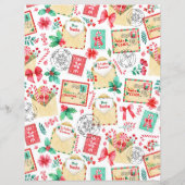 Watercolor Kinderen Brief aan Kerstman Papier Vel (Achterkant)