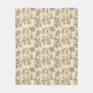 Watercolor kinderkamer jungle dieren fleece deken