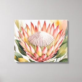 Watercolor king protea canvas afdruk