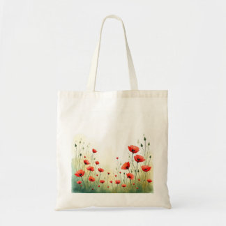 Watercolor Klaprozen Tote Tas