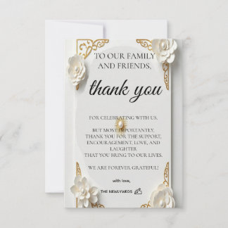 Watercolor klassiek goud luxe Plat Bedankt