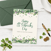Watercolor Klavertje-drie St. Patrick's kaart