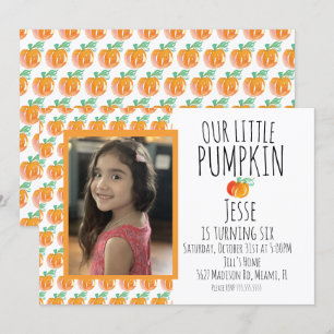 Watercolor Kleine Halloween Pompoen Foto Kaart