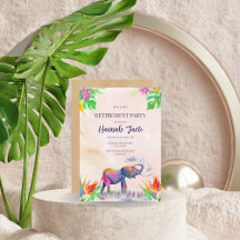 Watercolor Kleurrijke Olifant Pensioenfeest