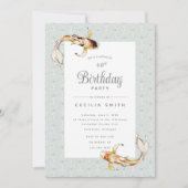 watercolor koi fish invitation à la fête d'anniver (Devant)