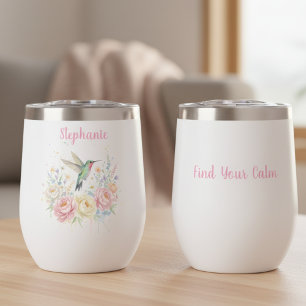 Watercolor Kolibrie Bloemen – Naam Cadeau voor Haa