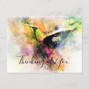 Watercolor kolibrie op maat briefkaart
