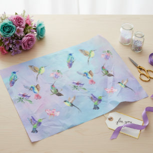 Watercolor Kolibrie Vogel Bloem Tissuepapier