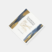 Watercolor Koppel Bruiloft Servetten | Blauwe Abst (Hoek)
