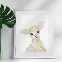 Watercolor Kraamkamer Bosboerderij Baby Schaap