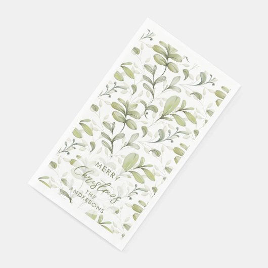 Watercolor Kranberrytakken Custom Kerstmis Servet (Hoek)