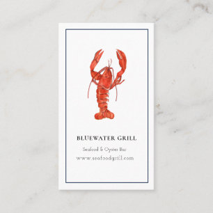 Watercolor kreeft chef, restaurant visitekaartje