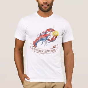 Watercolor Kreeft en Citroen Italiaans T-shirt