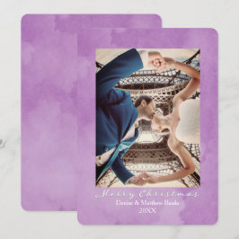 Watercolor Krokusbloemblad Elegante Kerstkaart Kaart