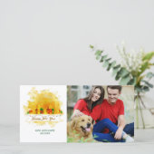 Watercolor Kunst Kerstmis Dorp Fotokaart Feestdagenkaart (Staand voorkant)