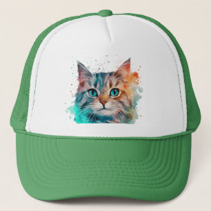 Watercolor Kunstkat Trucker Pet