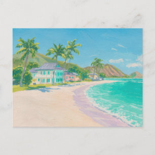 Watercolor Kustkunst Ansichtkaart Briefkaart