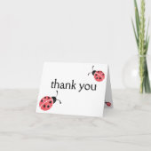 Watercolor Ladybug Merci Cartes (Devant)