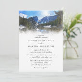 Watercolor Lakeside Mountain Wedding Invitations (Debout devant)