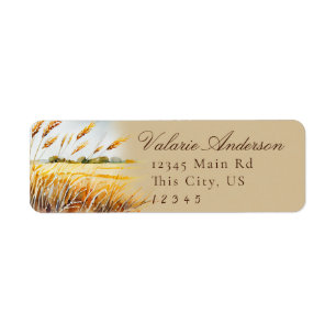 Watercolor landelijk tarweveld script etiket