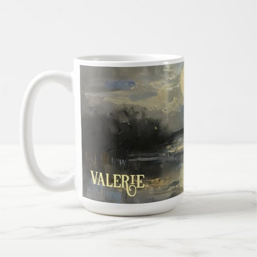 Watercolor Landscape Custom Name Mug (Gauche)
