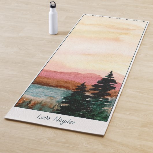 Watercolor Landscape Painting, Your Name Yogamat (In situ)