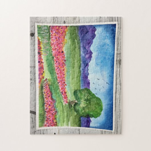 Watercolor Lanscape Puzzle Legpuzzel (Verticaal)