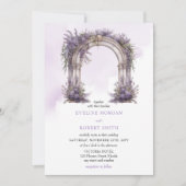 Watercolor lavender arch wedding invitation (Devant)