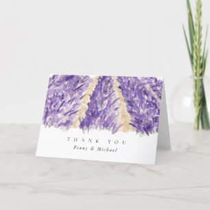Watercolor Lavender Fields Merci Cartes