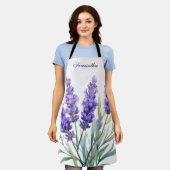 Watercolor Lavender Flowers Schort (Gedragen)