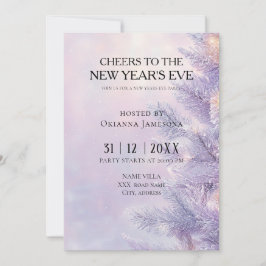 Watercolor lavender New Year's Eve Party Kaart