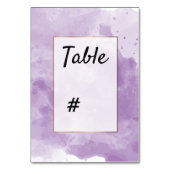 Watercolor Lavender Numéro de table romantique (Dos)