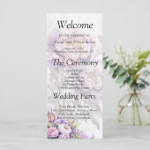 Watercolor Lavender Peony Wedding Programme (Debout devant)