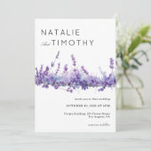 Watercolor Lavender Rustic Boho Botanical Wedding  Kaart (Staand voorkant)