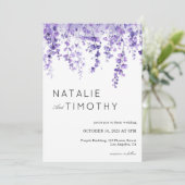 Watercolor Lavender Rustic Boho Botanical Wedding  Kaart (Staand voorkant)