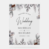 Watercolor Leaves Winter Wedding Welcome (Recto)