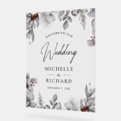Watercolor Leaves Winter Wedding Welcome (Angle)